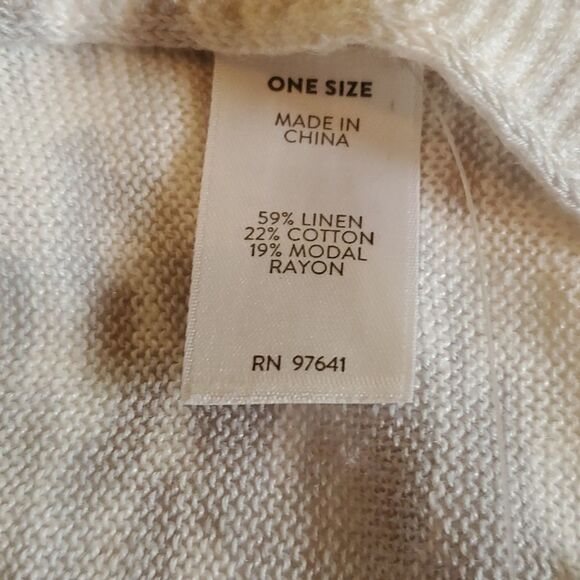 𝅺PUREJILL 56% linen pullover NWT poncho style size OS - Picture 5 of 7